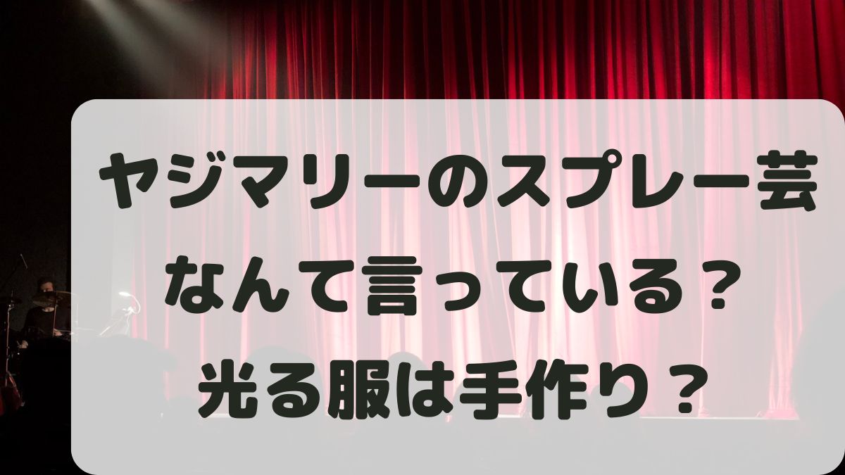 ヤジマリーのスプレー芸はなんて言ってる？光る服は手作りなの？