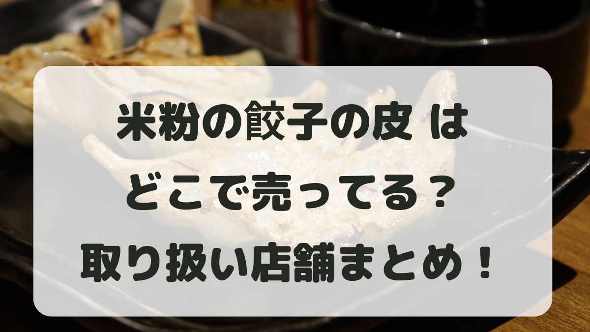 米粉の餃子の皮はどこで売ってる？イオン･業務スーパー･コープ･成城石井で買える？