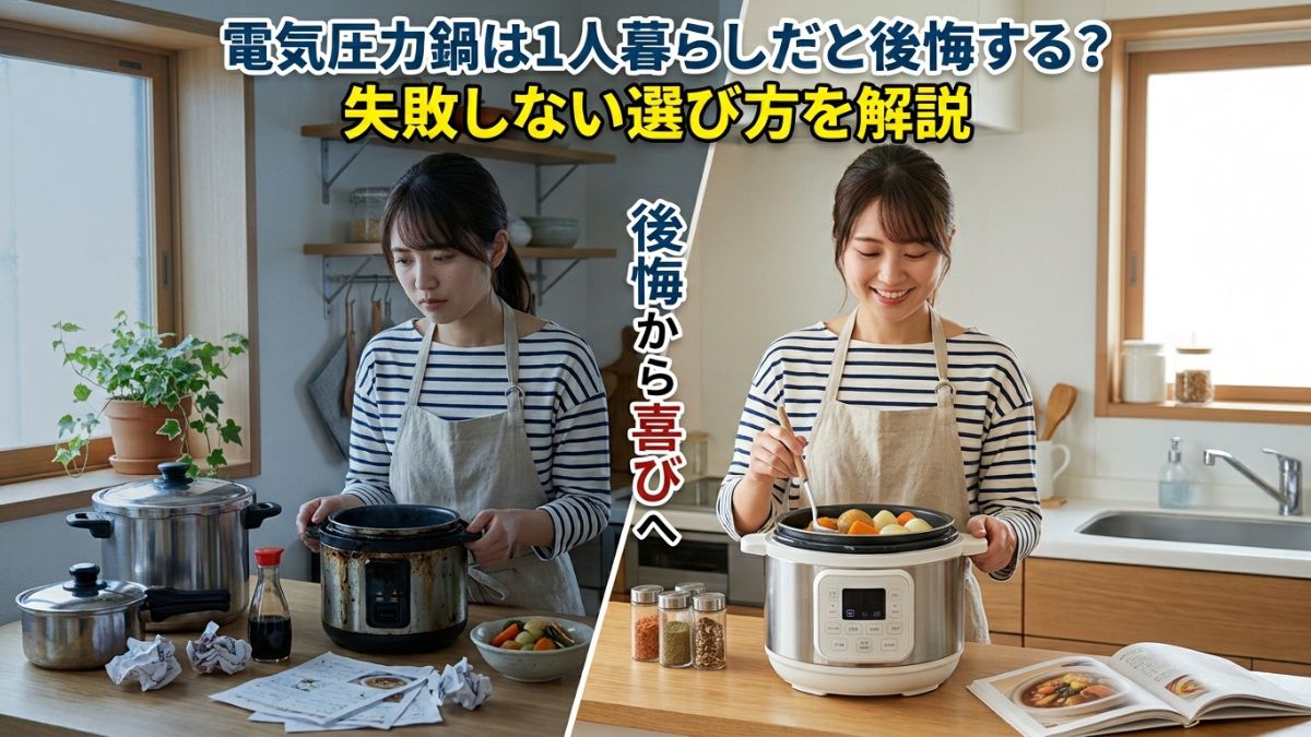 電気圧力鍋は1人暮らしだと後悔する？失敗しない選び方を解説