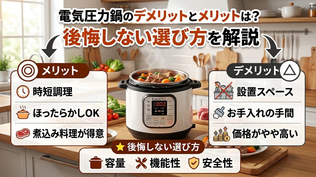 電気圧力鍋のデメリットとメリットは？後悔しない選び方を解説