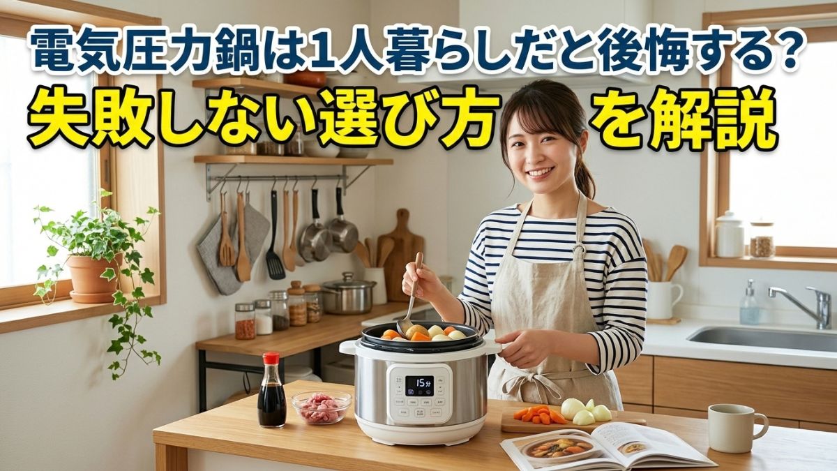 電気圧力鍋は1人暮らしだと後悔する？失敗しない選び方を解説